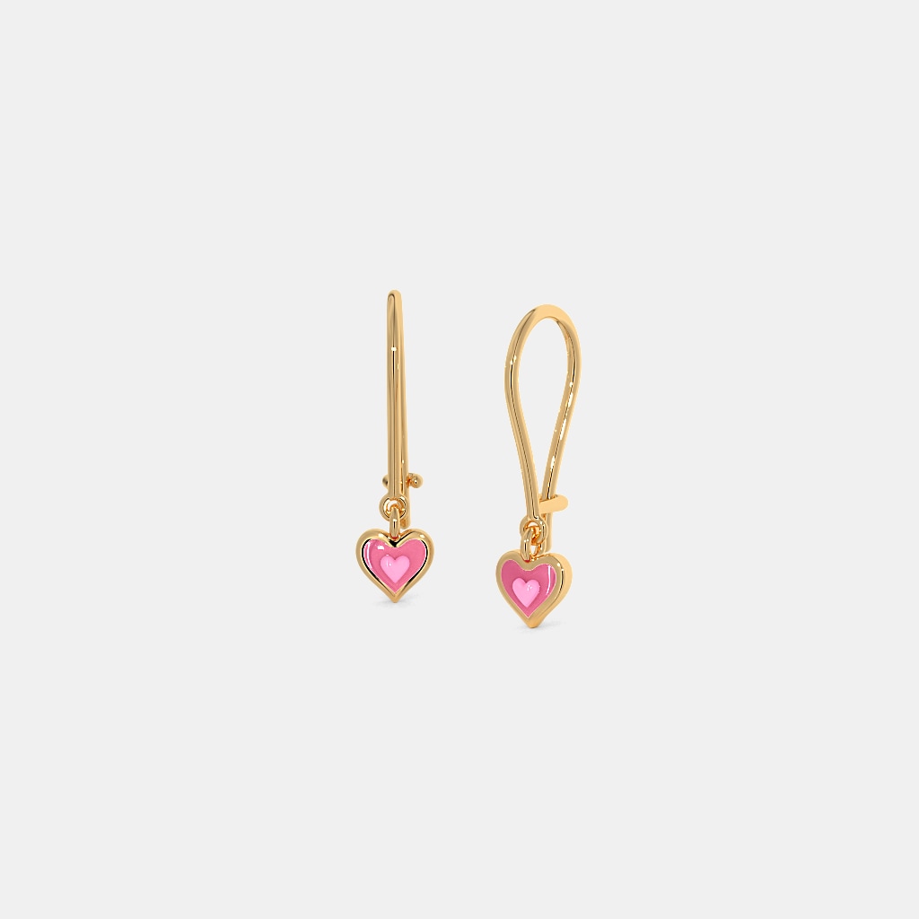 The Enamel Heart Kids Hoop Earrings