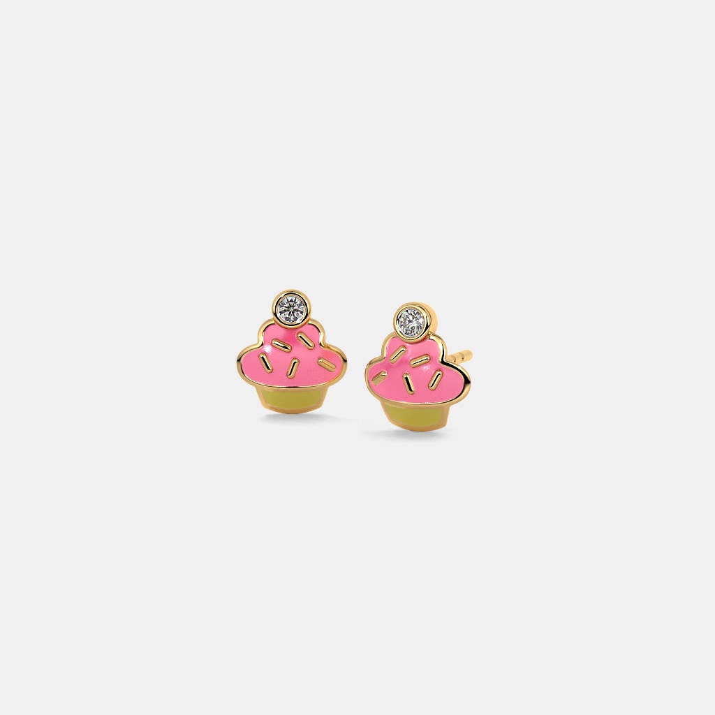 The Pink Cupcake Earrings For Kids