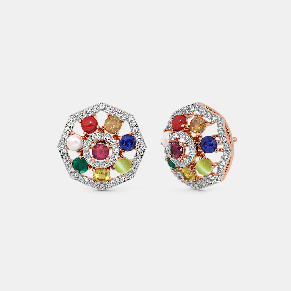 The Ornexis Navaratna Stud Earrings