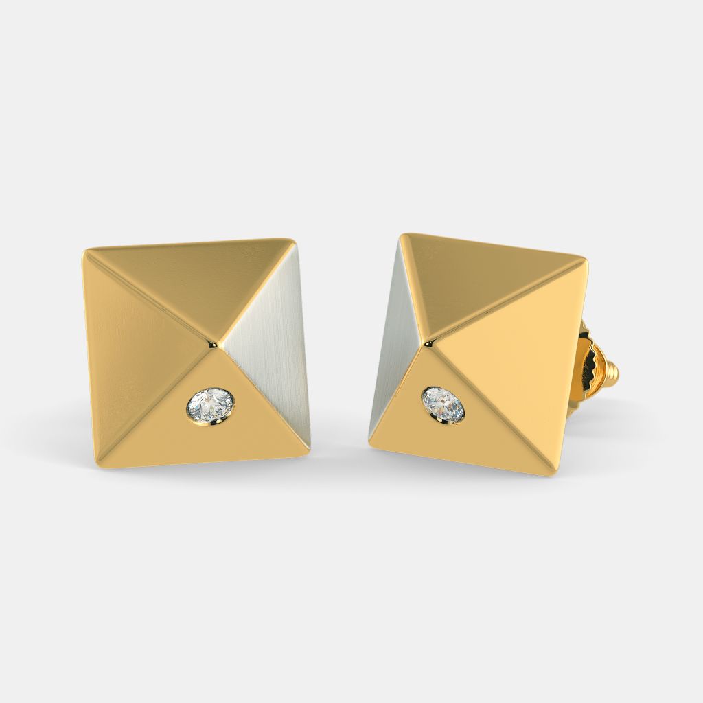 Pyramid Yellow Gold Earrings  SEHGAL GOLD ORNAMENTS PVT LTD