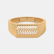 The Diagonally Angled Signet Ring For Him - thumb 4