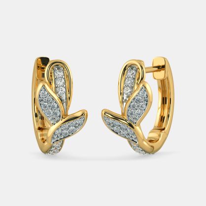 The Liana Leaf Huggie Earrings