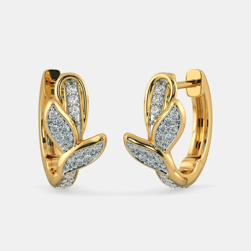 The Liana Leaf Huggie Earrings - image 1