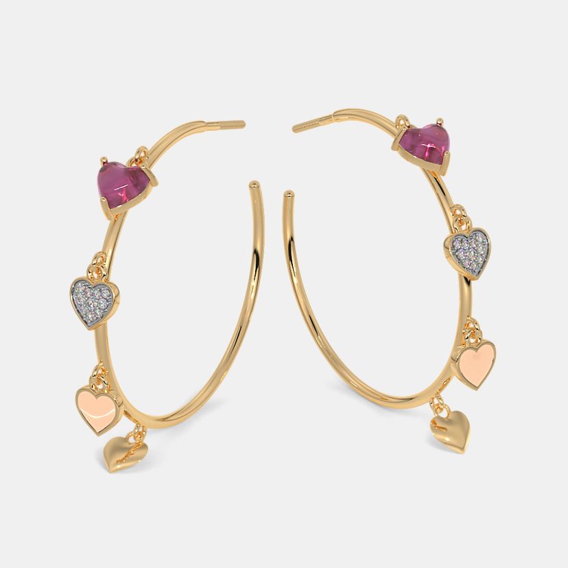 The Marillesse Heart Dangle Hoop Earrings - image 5