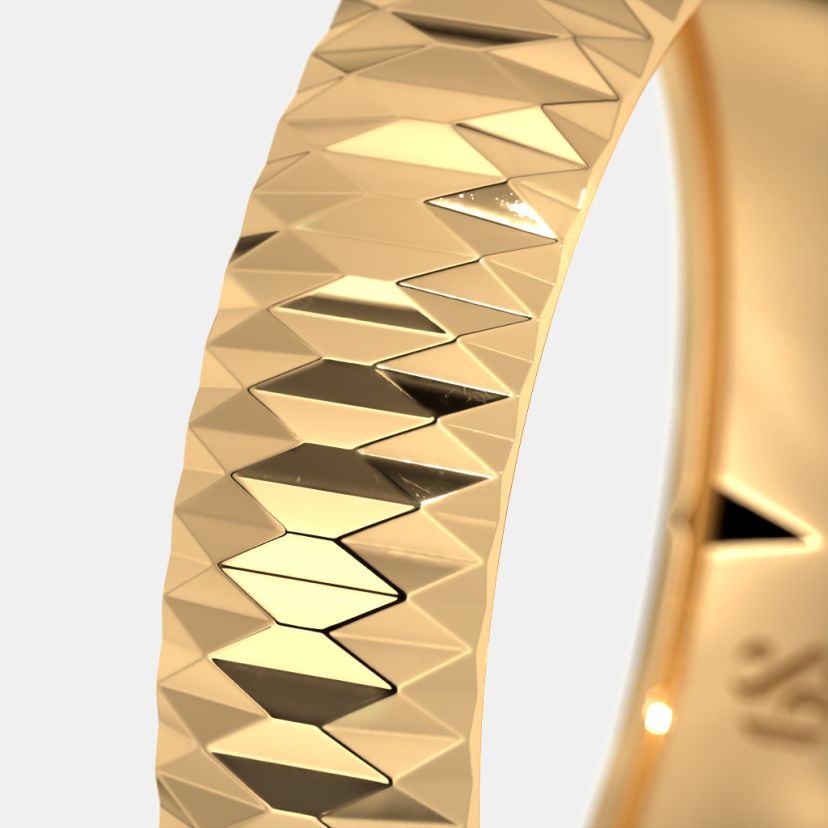 The Tesni Textured Band Ring For Him - image 4