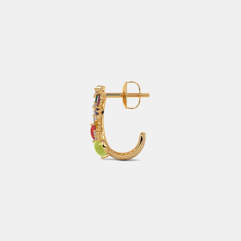 The Navani J Hoop Navaratna Earrings - image 8