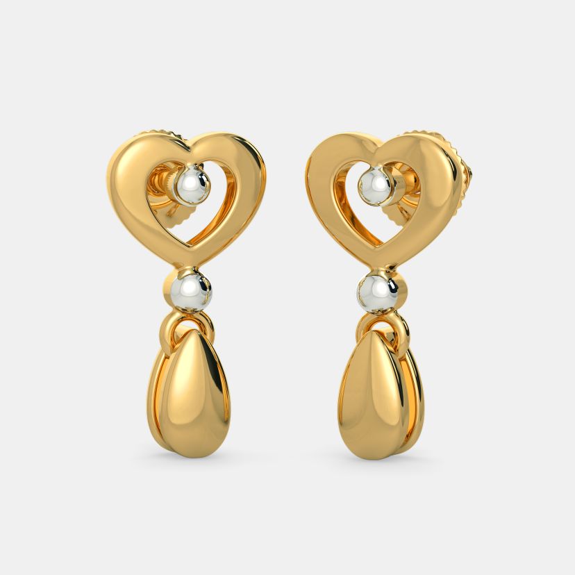 Primrose Floret Chain Drop Gold Earrings  Jewelry Online Shopping  Gold  Studs  Earrings