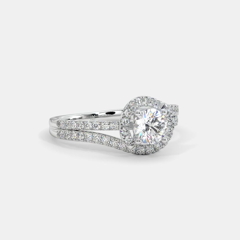 The Illusia Twisted Halo Solitiare Ring - image 4