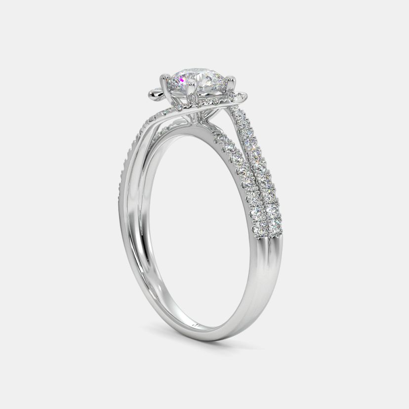The Illusia Twisted Halo Solitiare Ring - image 9