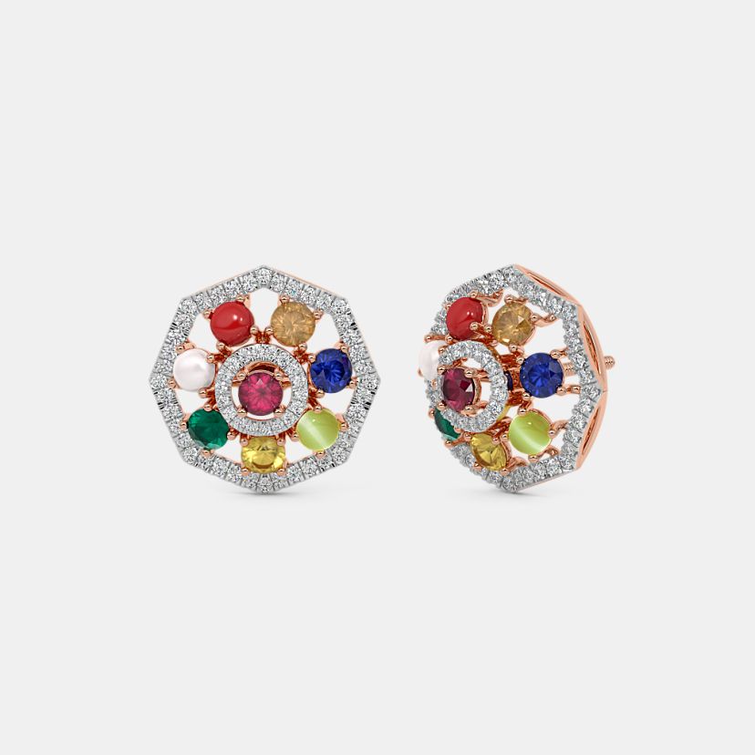 The Ornexis Navaratna Stud Earrings - image 1