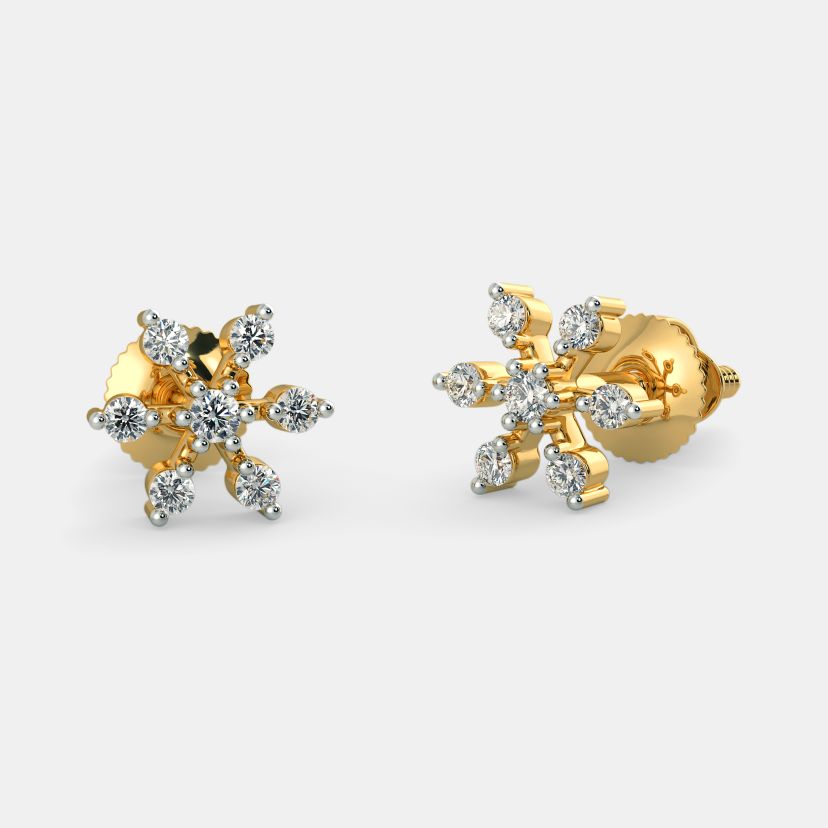 Buy 1 Ctw Natural Diamond GH SI Cluster Stud Earrings  Solid Online in  India  Etsy