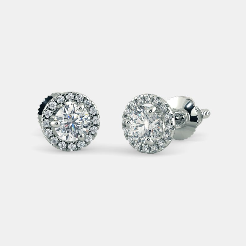 Diamond earrings solitaire designs hot sale