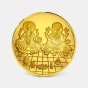 2 gram 24 KT Lakshmi Ganesh Gold CoinFront