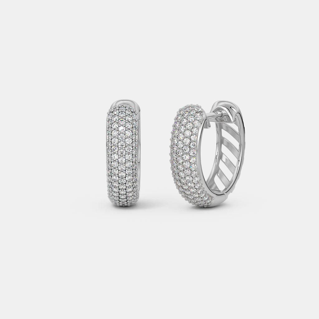 The Pave Pulse Huggie Earrings