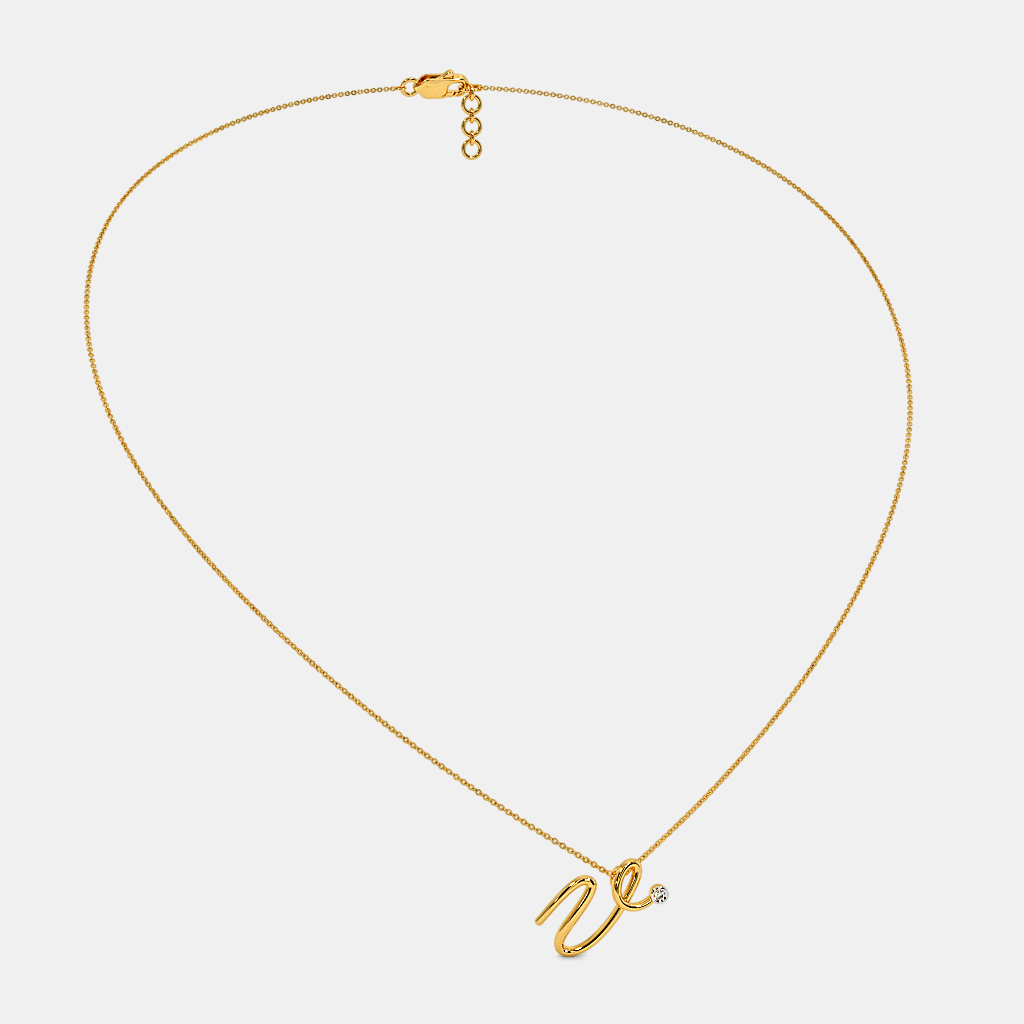 The Cursive V Necklace | BlueStone.com