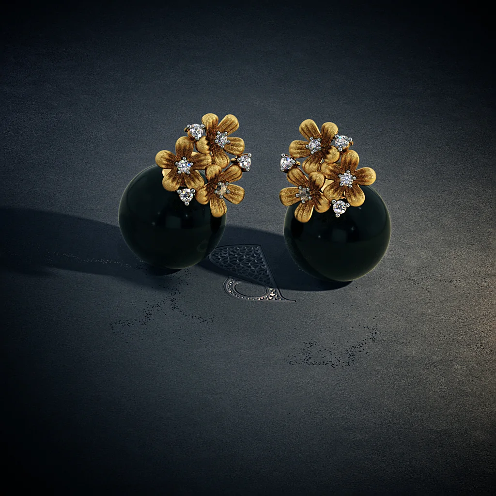 The Wreath Onyx Earrings | BlueStone.com