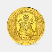 1 gram 24 KT Ganesh Gold Coin - thumb 1