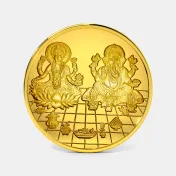 2 gram 24 KT Lakshmi Ganesh Gold Coin - thumb 1